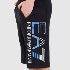 EA7 Czarne męskie szorty dresowe