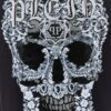 PHILIPP PLEIN Czarny męski t-shirt z czaszką zdobioną dżetami