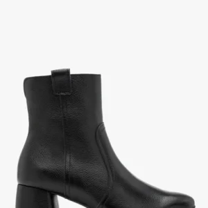 Czarne botki damskie na niskim klocku