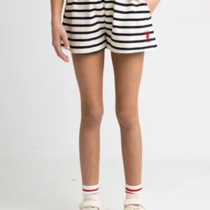 Szorty dziewczęce w paski granatowo-beżowe Marunash 403