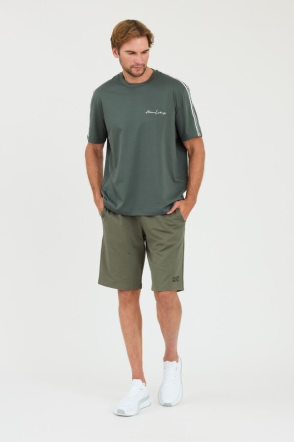 ARMANI EXCHANGE Zielony męski t-shirt bawełniany