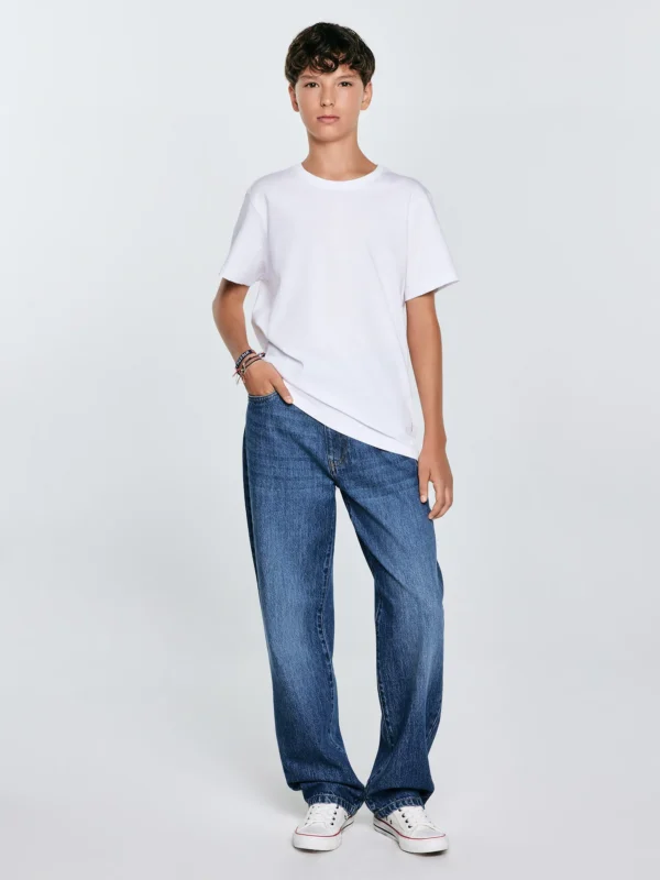 Koszulka chłopięca z krótkim rękawem biała Basser 101