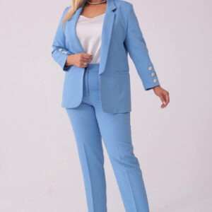Błękitny elegancki garnitur Liliana PLUS SIZE XXL WIOSNA