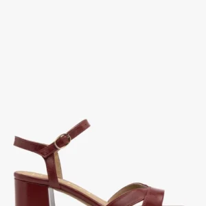 Bordowe sandały damskie na klocku