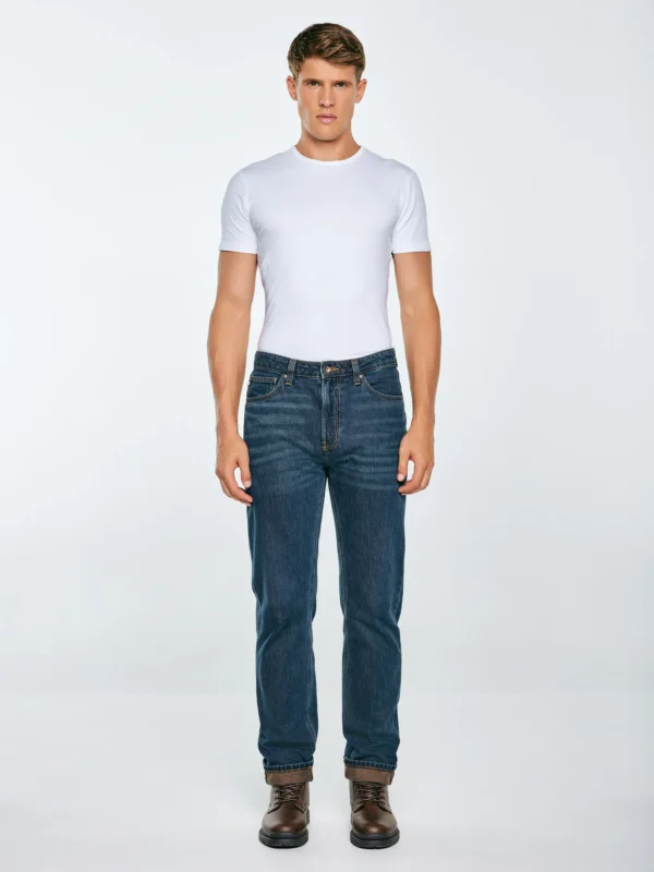 0553ee0dffd8b120c6fd565b513e62b92d1128f0 Jeansy męskie z prostą nogawką granatowe Toros 764