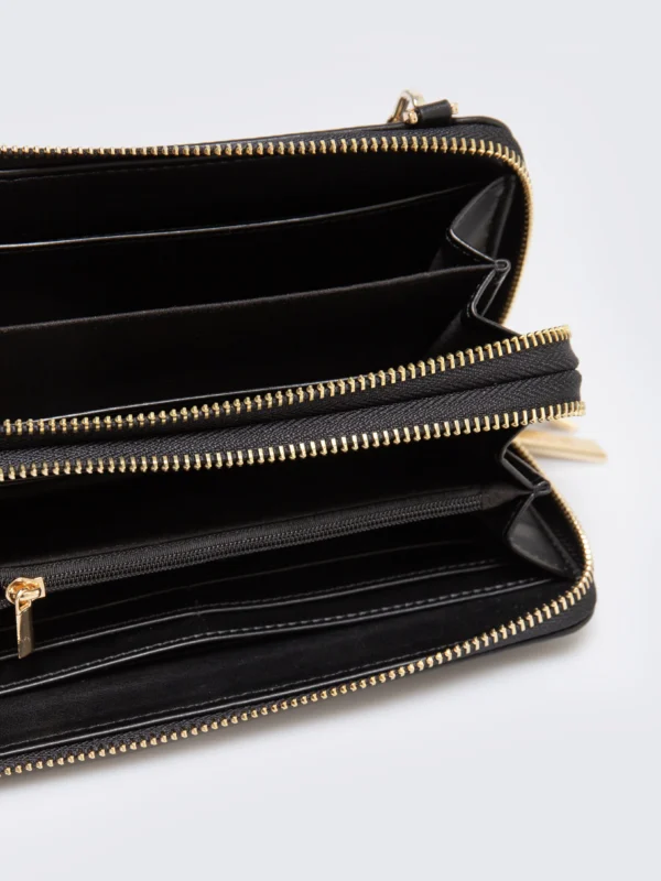 064eba72d9752e7a859ab0faf9a5b8910f2ce54b Portfel damski 2w1 ze skóry ekologicznej czarny Andi 906