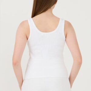 GUESS Biały damski top Ribbed Knit Tank