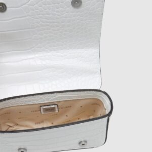 GUESS Mała biała torebka o imitacji skóry krokodyla didi mini