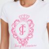 JUICY COUTURE Biały damski t-shirt Heritage Crest Fitted
