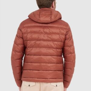 BLAUER Brązowa męska puchowa kurtka Sergio z kapturem