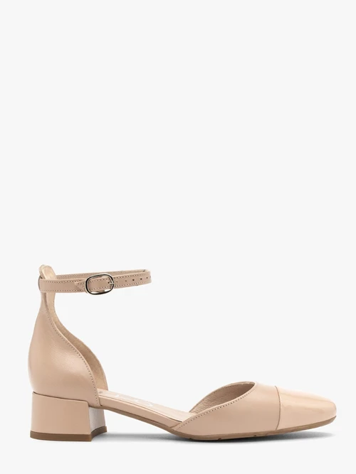 Dwuczęściowe czółenka damskie z lakierowanym noskie