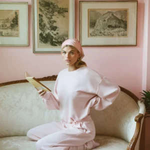 095c48227c9130fbfecf2647e1332dd346aa710a Spodnie damskie dresowe z szeroką nogawką jasnoróżowe Lunarap 600