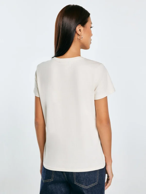 Koszulka damska z nadrukiem kremowa Rellsa 103