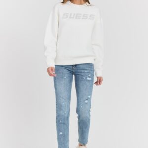 0a426182d39e79cd6919aa5c7414fb4e20b753de GUESS Biała damska bluza z cyrkoniami Cecilia