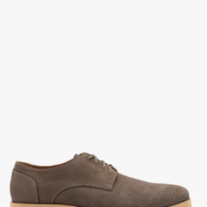 Szaro-brązowe półbuty męskie z nubuku