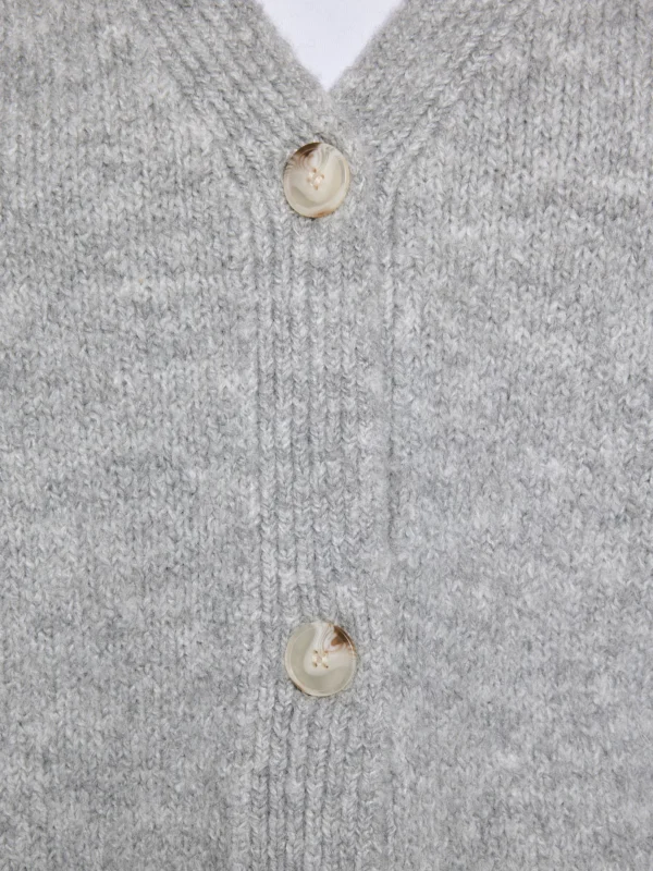 Kardigan damski z dodatkiem wełny szary Kardica 901