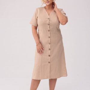 Sukienka Savannah - Len w odcieniu natury PLUS SIZE OVERSIZE