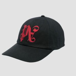 PALM ANGELS Czarna czapka z daszkiem Pa Monogram Emb Cap