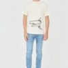 PALM ANGELS Beżowy męski t-shirt Broken Shark
