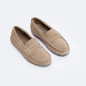 Mokasyny damskie zamszowe brązowe NN274572 803