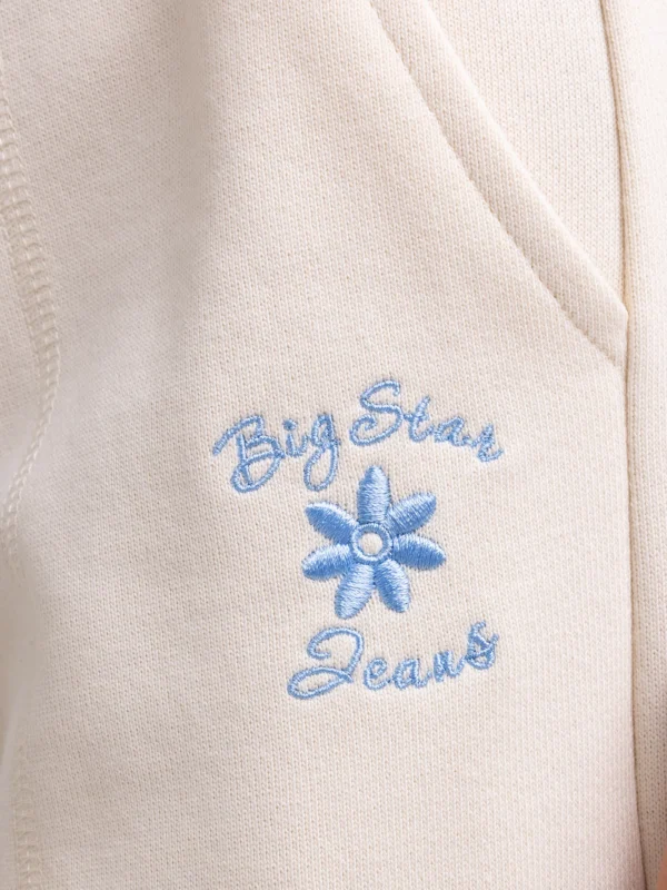 Spodnie dziewczęce dresowe cargo kremowe Naomap 103