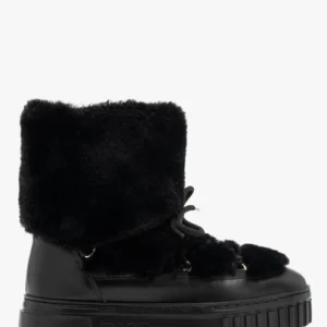 Czarne ocieplane śniegowce damskie