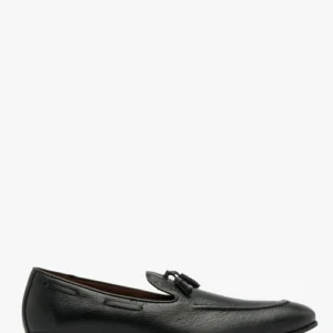 Czarne mokasyny męskie z frędzle