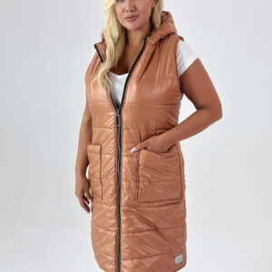 Musztardowa pikowana kamizelka Karen XXL OVERSIZE JESIEŃ