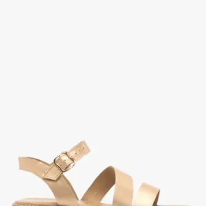 Złote sandały damskie płaskie