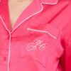 JUICY COUTURE Różowa satynowa koszula piżamowa damska z haftowanym logo