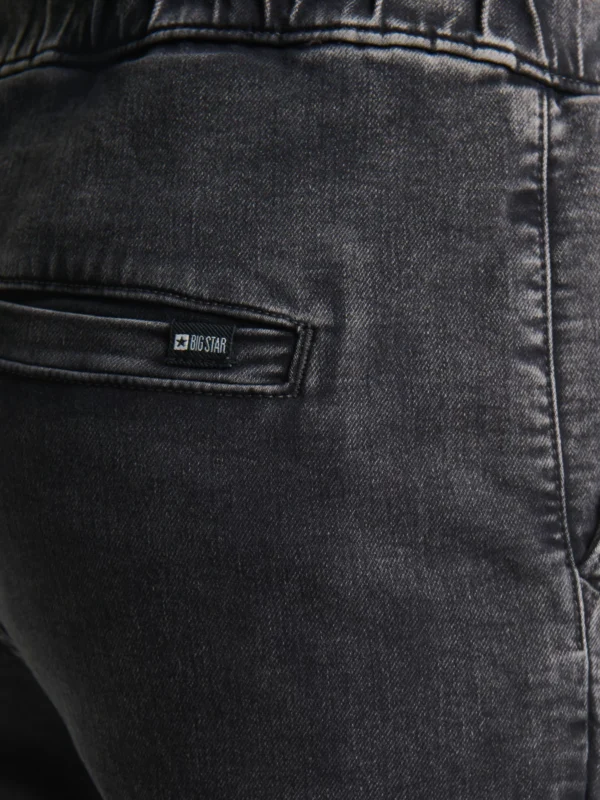 Jeansy damskie loose z regulacją dołu nogawki czarne Robbin 919