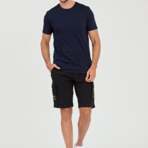 AERONAUTICA MILITARE Czarne męskie bermudy Frecce Tricolori