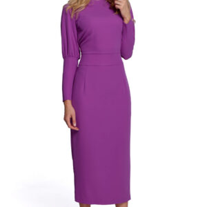 Elegancka ołówkowa sukienka z odkrytymi plecami fuksja