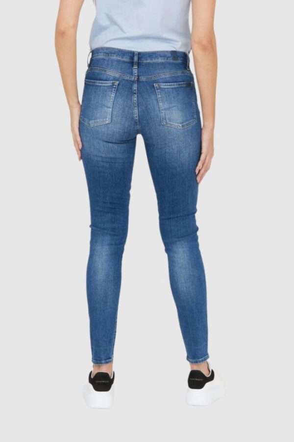 7 FOR ALL MANKIND Jeansy damskie z przetarciami HW SKINNY SLIM ILLUSION Outline