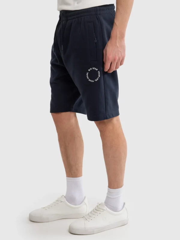 11dabc275406f89b6e107af4d28ec469cb9b10ca Szorty męskie dresowe wiązane w pasie granatowe Kersyner 403