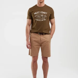 Koszulka męska z nadrukiem khaki Reddrez 303