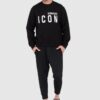 DSQUARED2 Czarna bluza męska z dużym białym logo icon