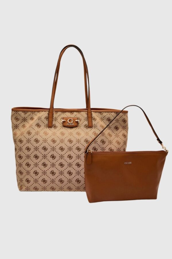 GUESS Beżowa shopperka damska Neda Large 2 In 1