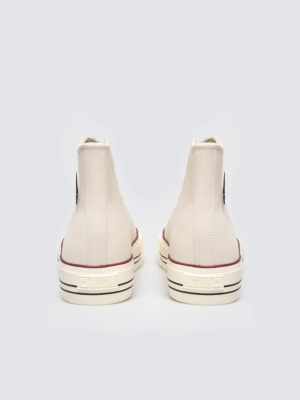 Trampki damskie wysokie ze skóry ekologicznej beżowe SS274293 801