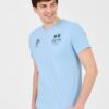 LA MARTINA Błękitny męski t-shirt Jersey