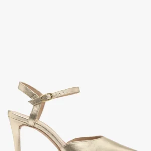 Złote czółenka damskie na szpilce