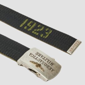 AERONAUTICA MILITARE Zielony męski pasek Herringbone Ribbon Bel, Rozmiar 100