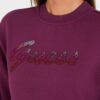 GUESS Bordowa damska bluza z cyrkoniami
