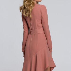 Asymetryczna sukienka z falbaną w stylu flamenco