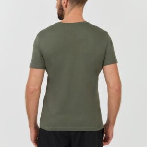 EMPORIO ARMANI Zielony męski t-shirt logo brodé