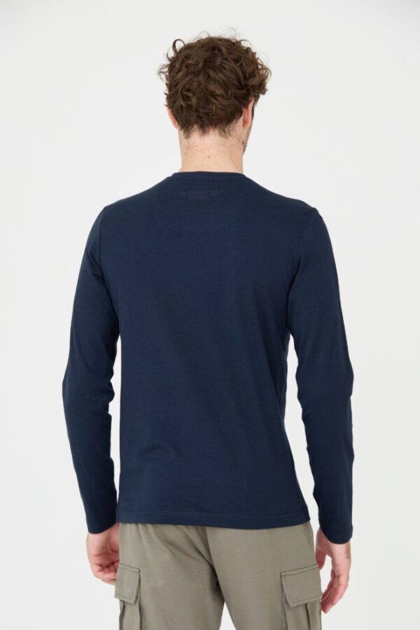 AERONAUTICA MILITARE Granatowy męski longsleeve bawełniany