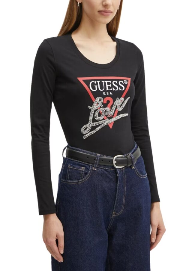 GUESS Czarny damski longsleeve Love Tee