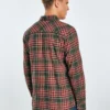 Koszula męska flanelowa w kratę bordowo-khaki Koner 303