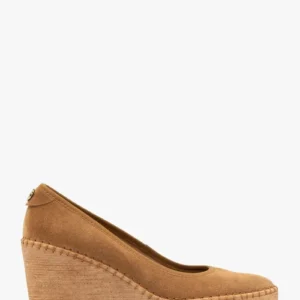 Welurowe czółenka na platformie