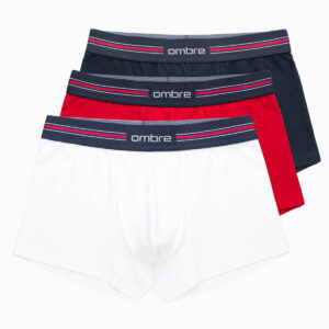 Klasyczne dopasowane męskie bokserki z gumką w paski – 3 pak mix